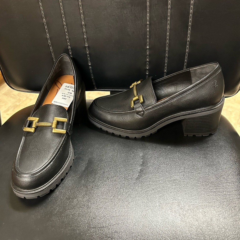 Stylish Zodiac Black Loafer’s with Gold Buckle